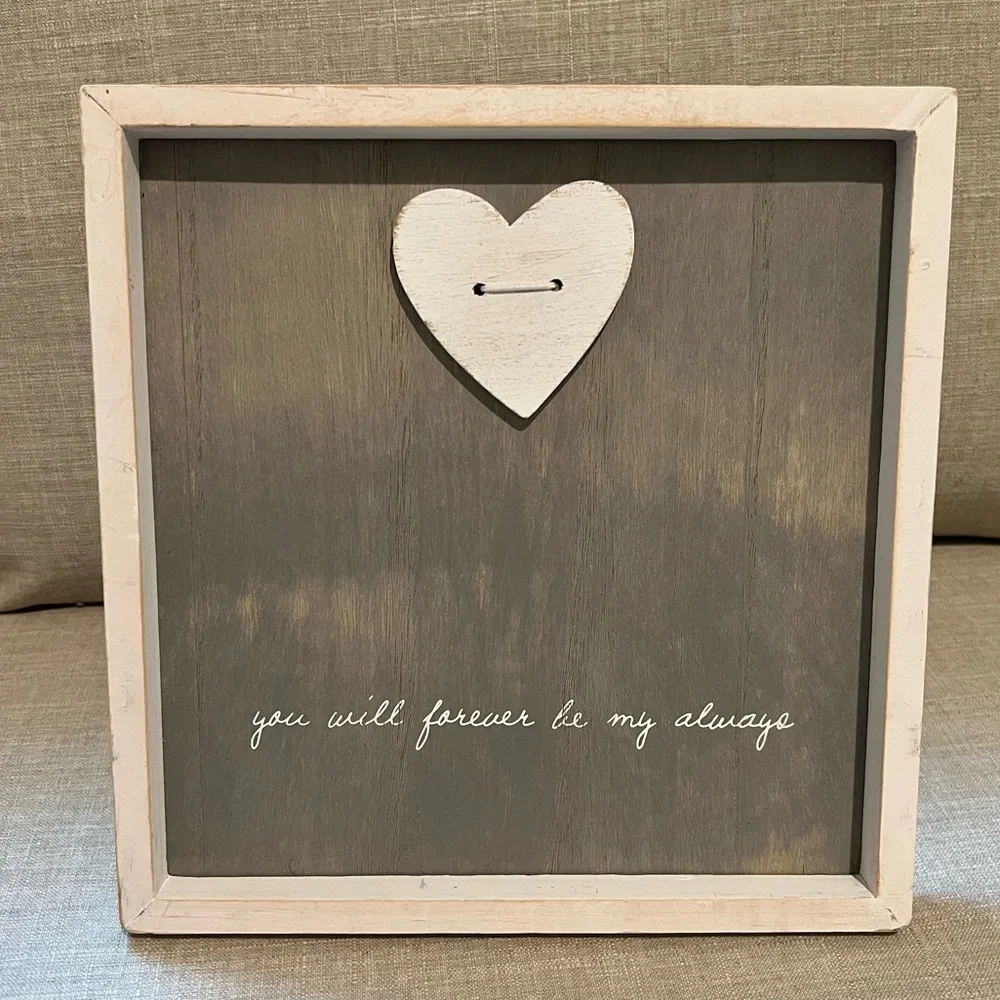 Rustic White Wooden ‘You Will Forever Be My Always’ Heart Decor Picture Frame